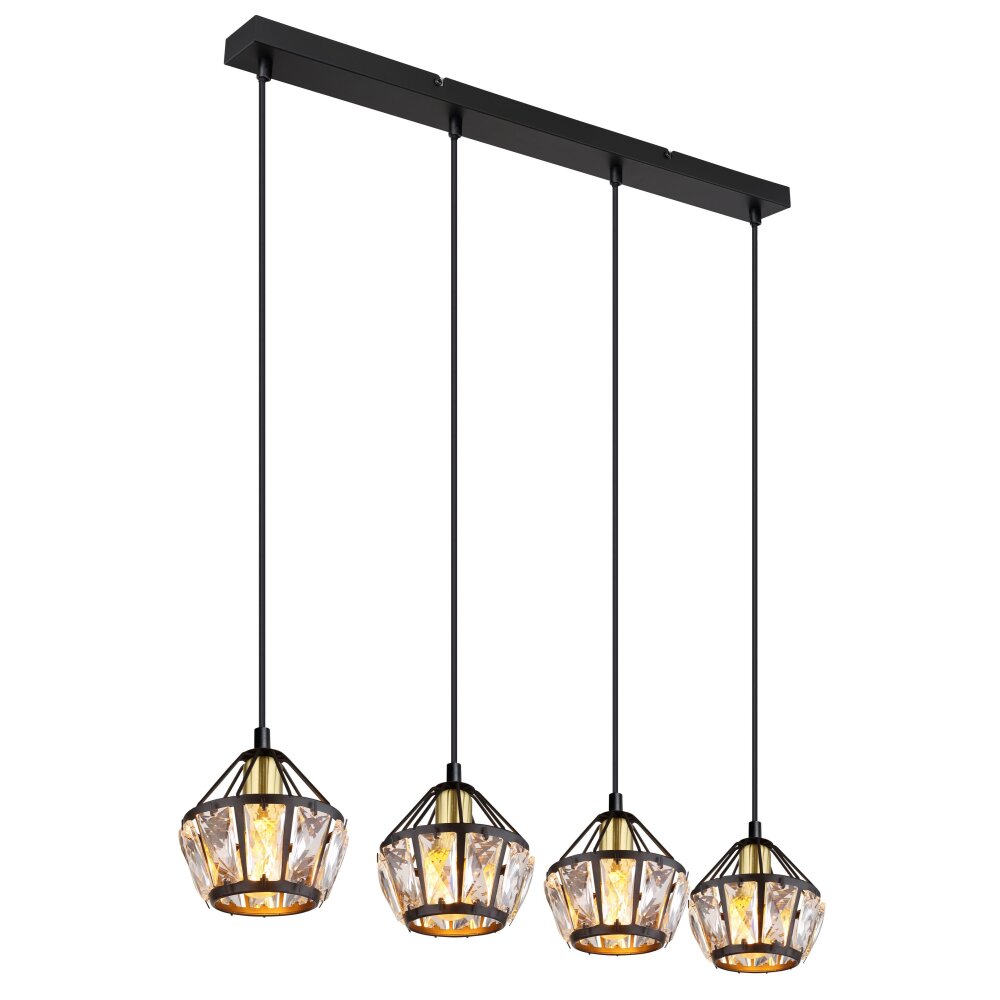 Globo LOIS Pendellampa Mässing, Svart, 4-ljuskällor main product photo