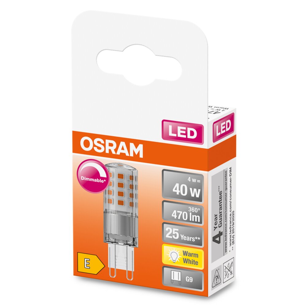 Osram G9 LED 4 Watt varmvit dimbar 470 Lumen main product photo