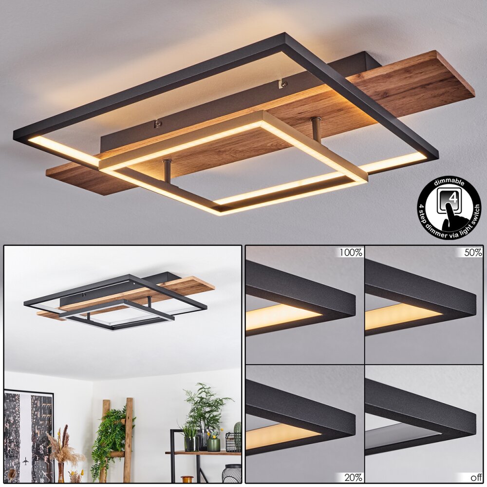 Pompu Taklampa LED Naturfärger, Svart, 1-ljuskällor main product photo
