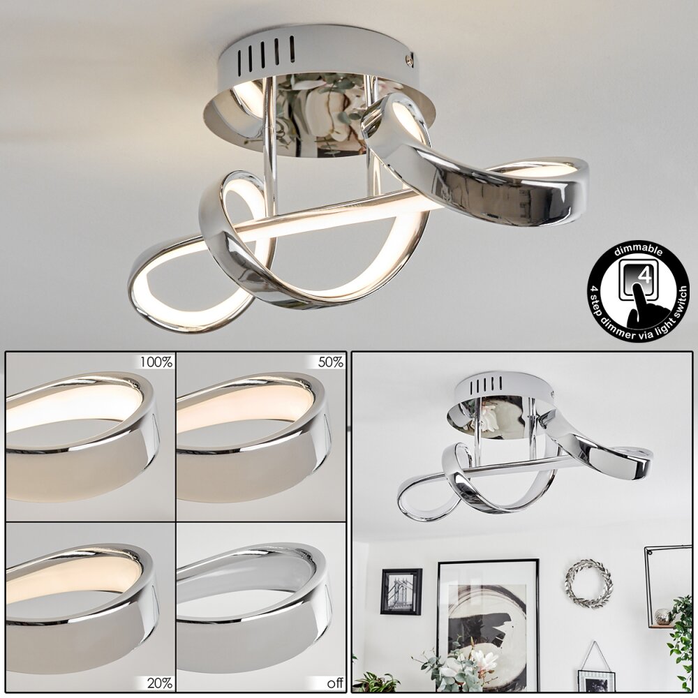 Dauntey Taklampa LED Krom, 1-ljuskällor main product photo