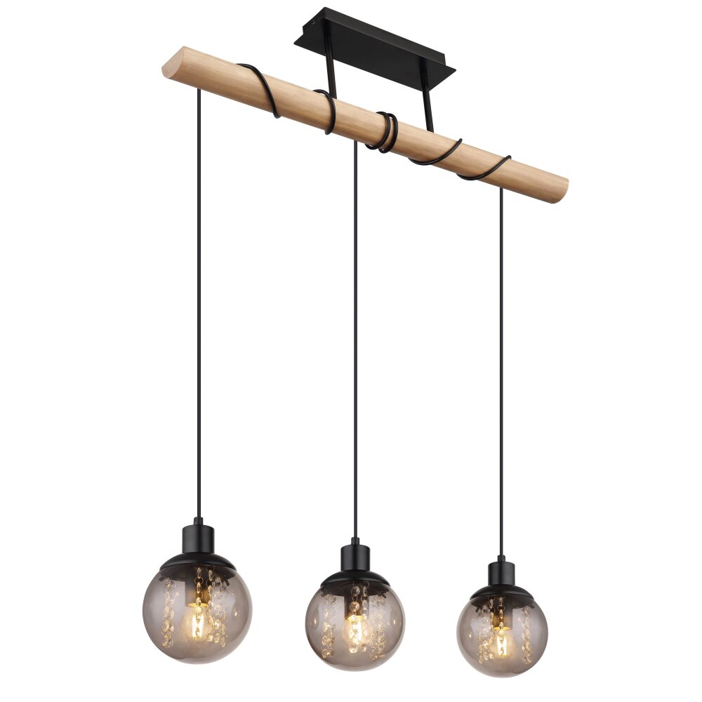 Globo RICHARD Pendellampa Naturfärger, Svart, 3-ljuskällor main product photo