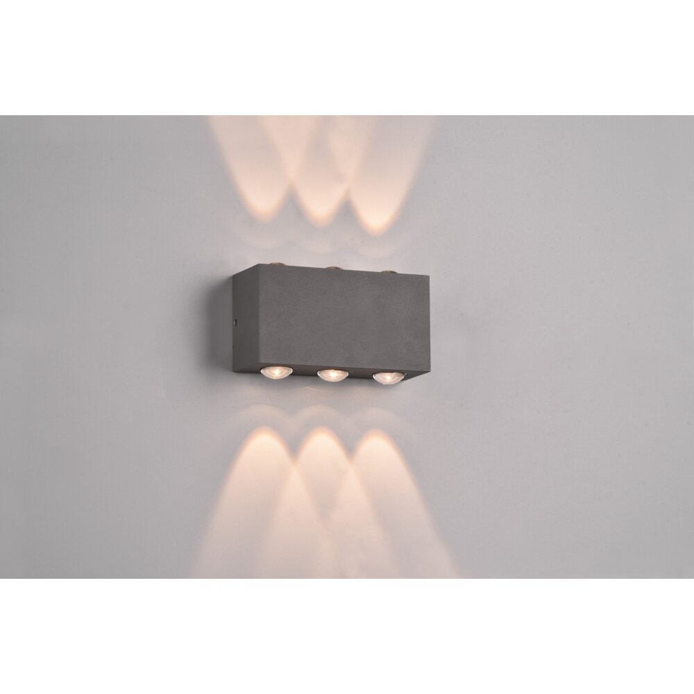 Trio Lampor Clyde vägglampa utomhus LED Antracit, 2-ljuskällor main product photo