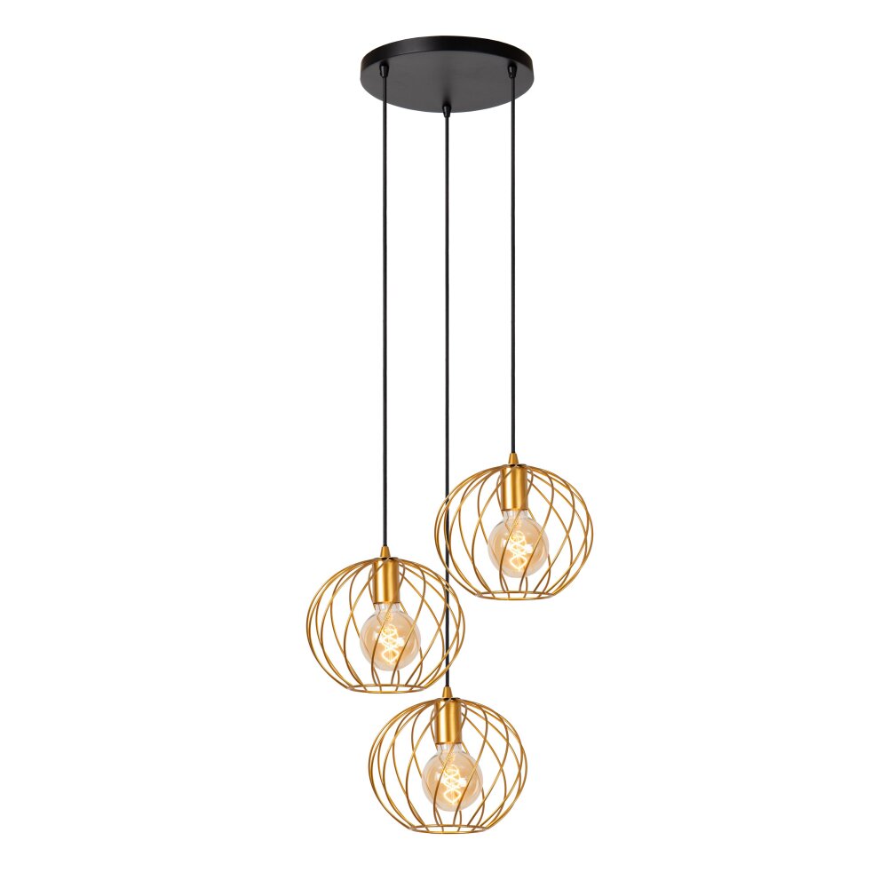 Lucide DANZA Pendelbelysning Svart, 3-ljuskällor main product photo
