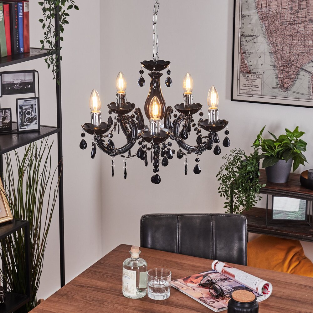 Malmback ljuskrona Krom, Svart, 5-ljuskällor main product photo
