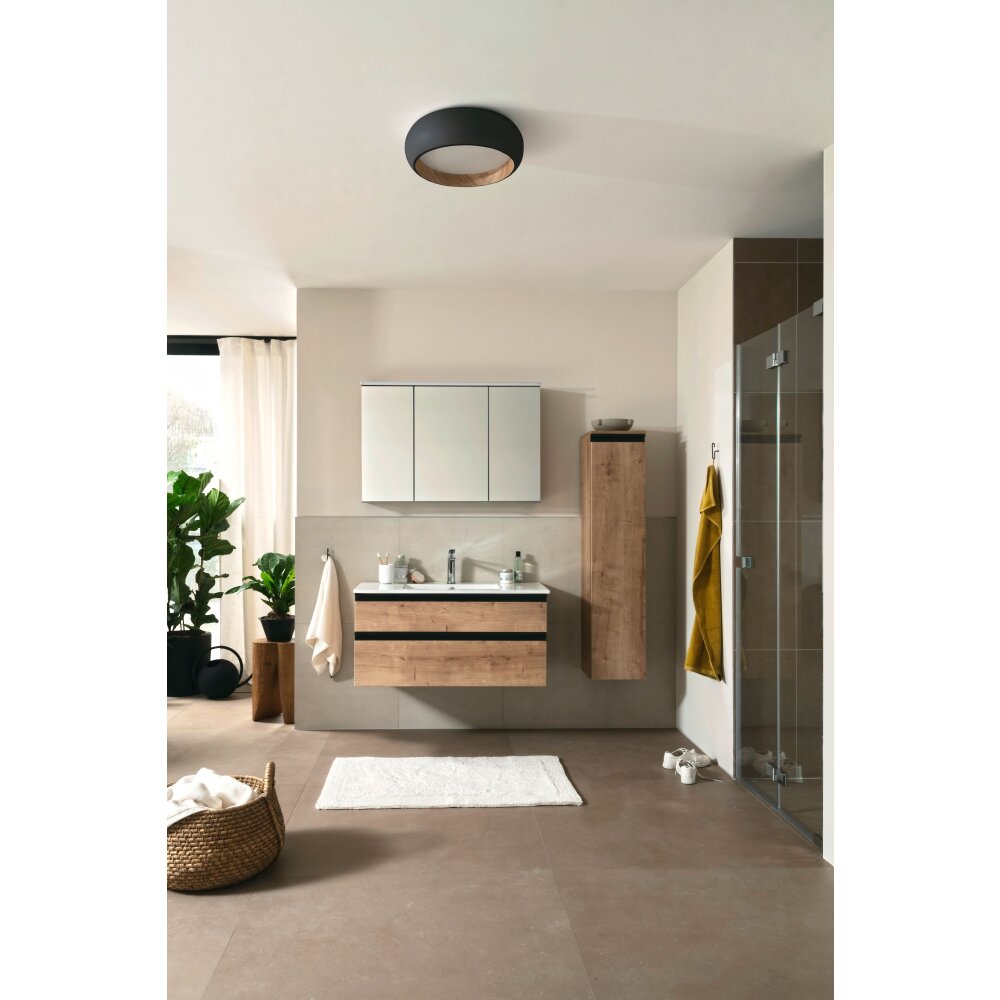 SCHÖNER WOHNEN kollektion Wood Taklampa LED träoptik, Svart, 1-ljuskällor main product photo