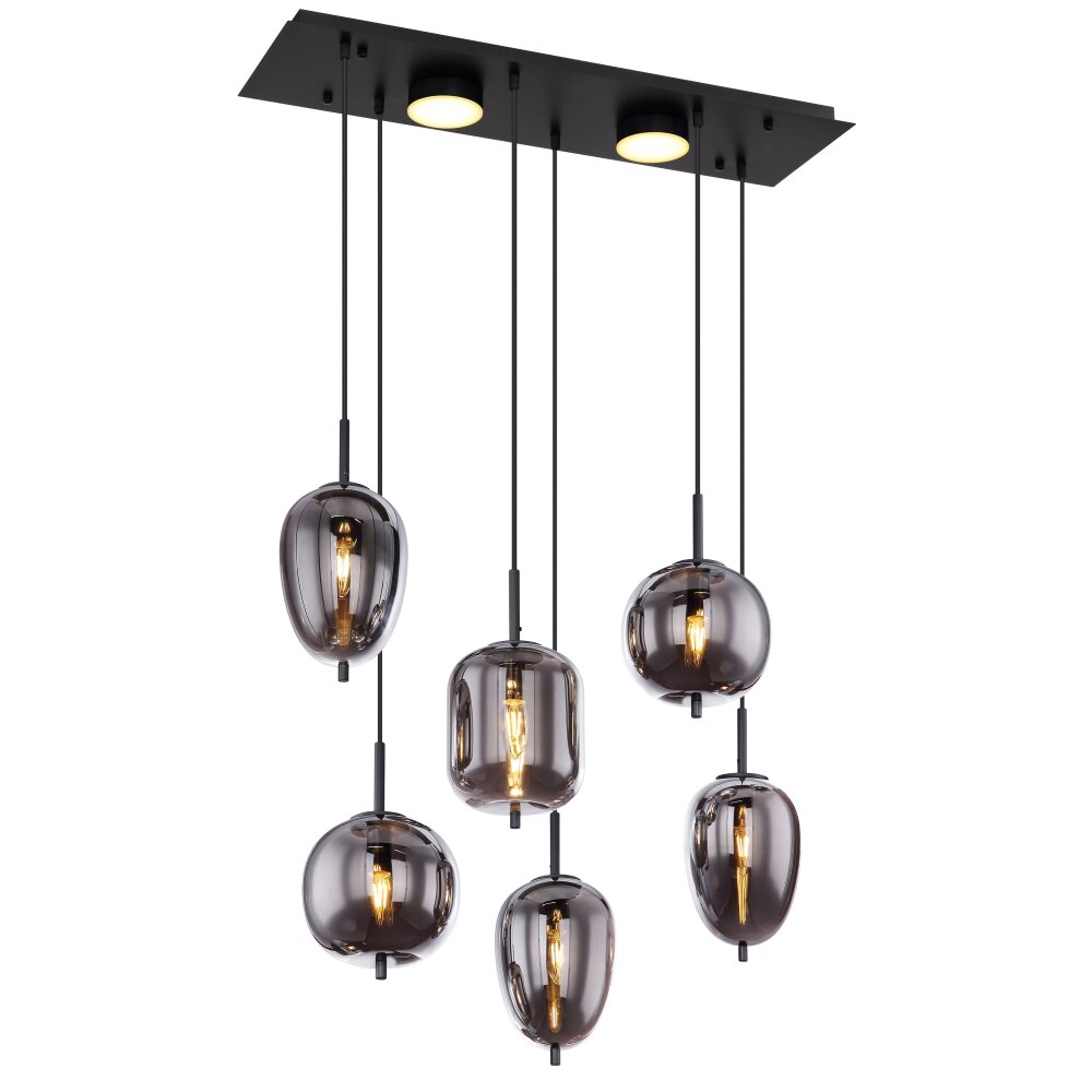 Globo BLACKY Pendellampa Svart, 6-ljuskällor main product photo