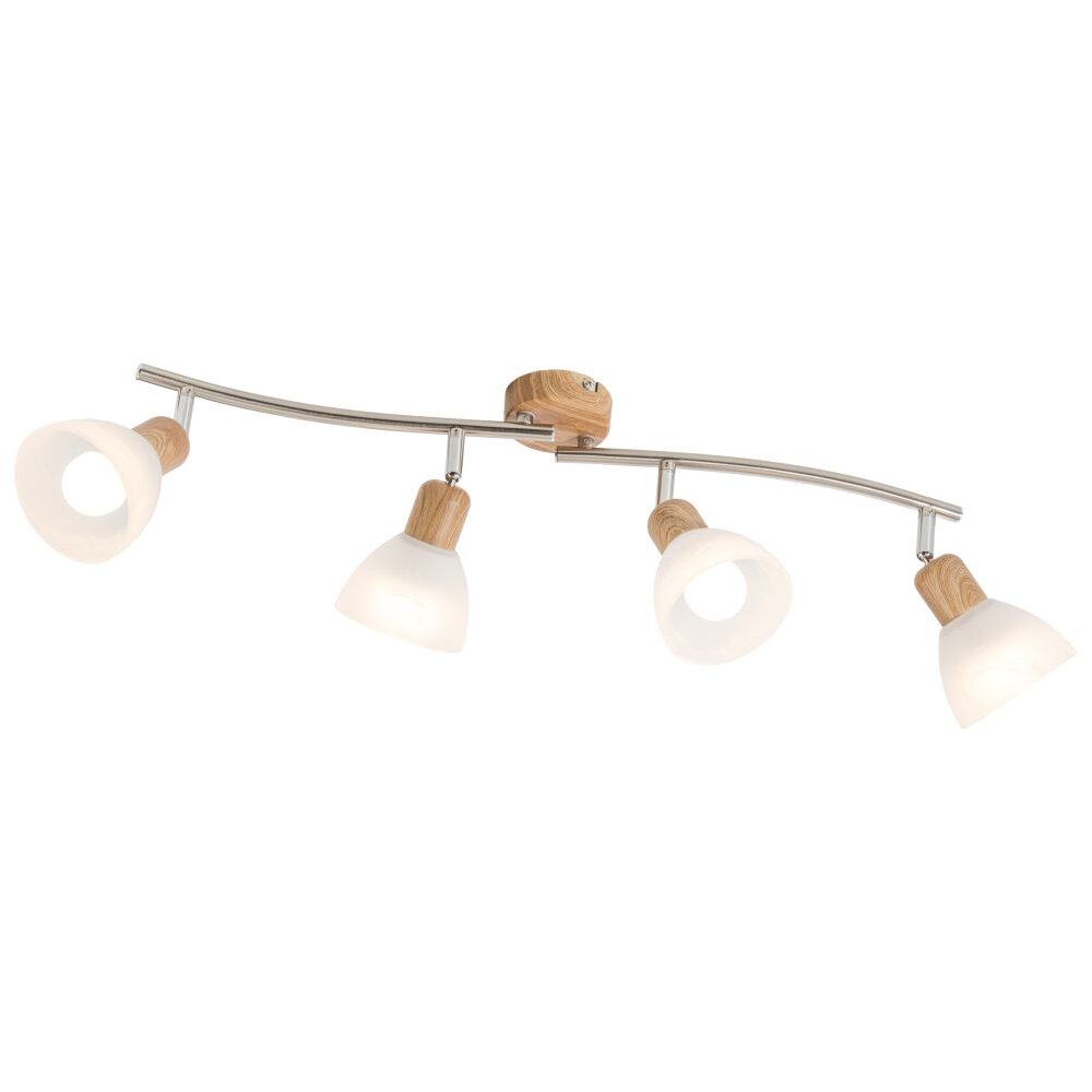 Nino Luminaires DAYTONA Taklampa, Takstrålkastare LED Trä ljus, 4-ljuskällor main product photo