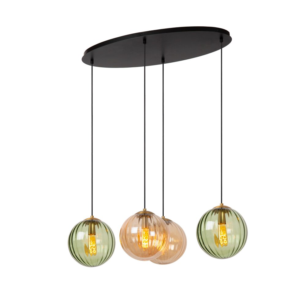 Lucide MONSARAZ Pendelbelysning Svart, 4-ljuskällor main product photo