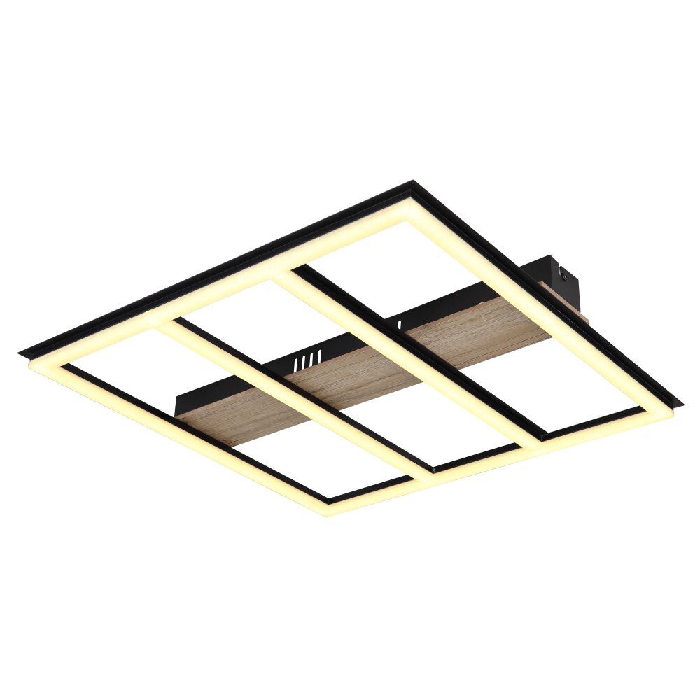 Globo FROOMY Taklampa LED träoptik, Svart, 1-ljuskällor main product photo