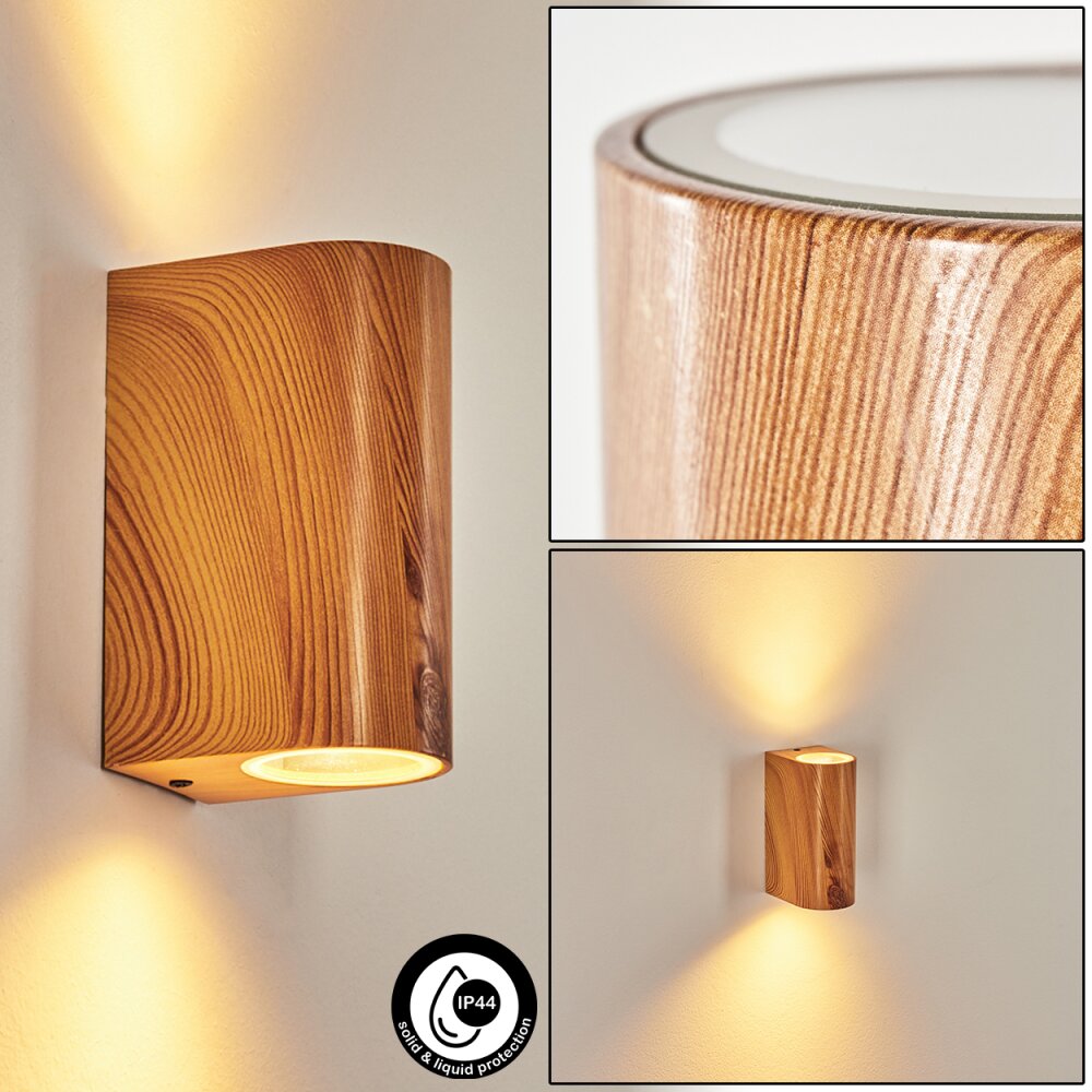 Skaabu vägglampa utomhus, Up & Down Lampa Brun, träoptik, 2-ljuskällor main product photo