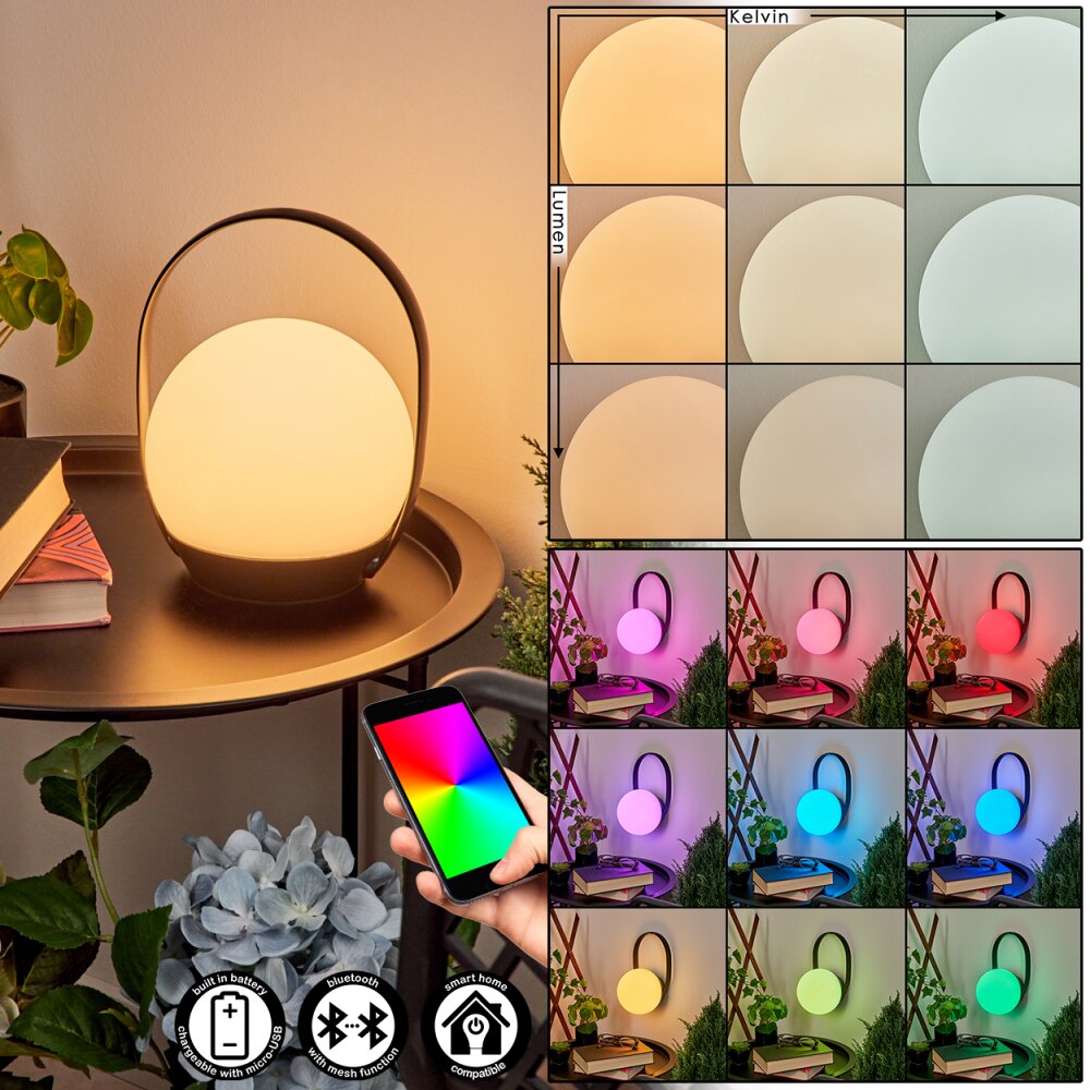 Fair Bordslampa utomhus LED Svart, 1-ljuskällor, Färgväxlare main product photo