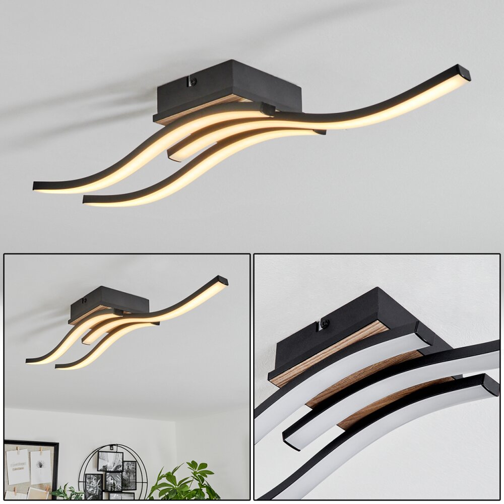 Letala Taklampa LED träoptik, 3-ljuskällor main product photo