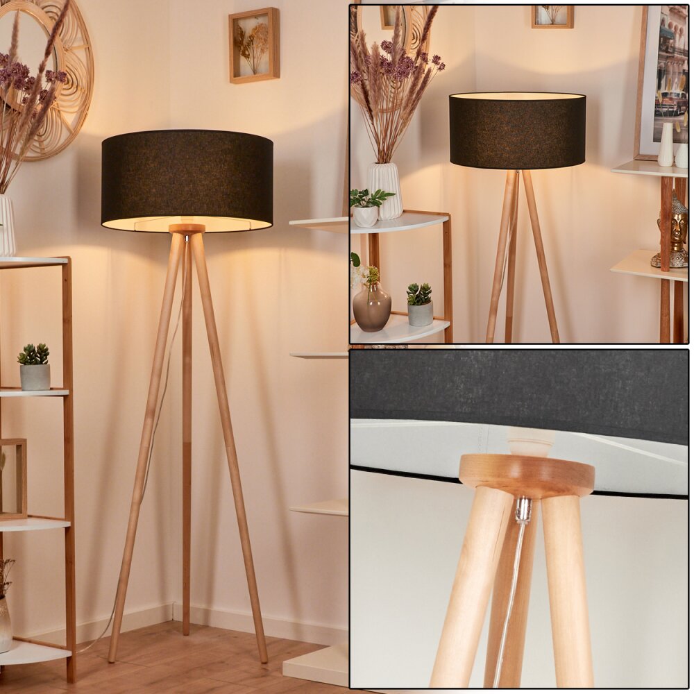 Saladillo Golvlampa, Läslampa Trä ljus, Vit, 1-ljuskällor main product photo