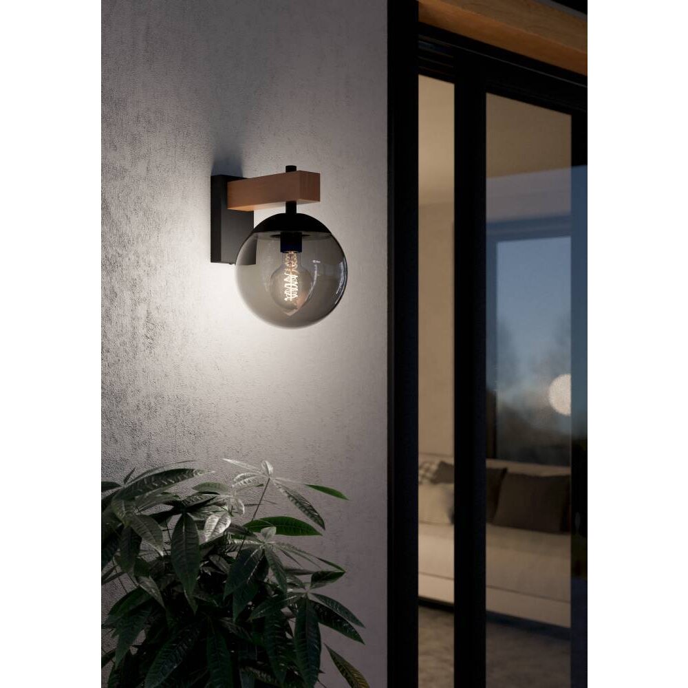 Eglo Lampor BUFALATA vägglampa utomhus träoptik, 1-ljuskällor main product photo