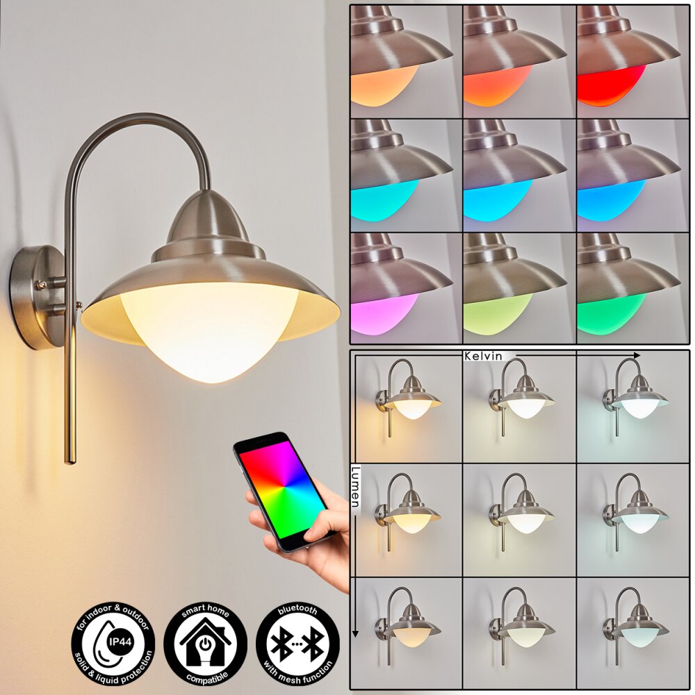 Gielas vägglampa utomhus LED Nickel matt, 1-ljuskällor main product photo