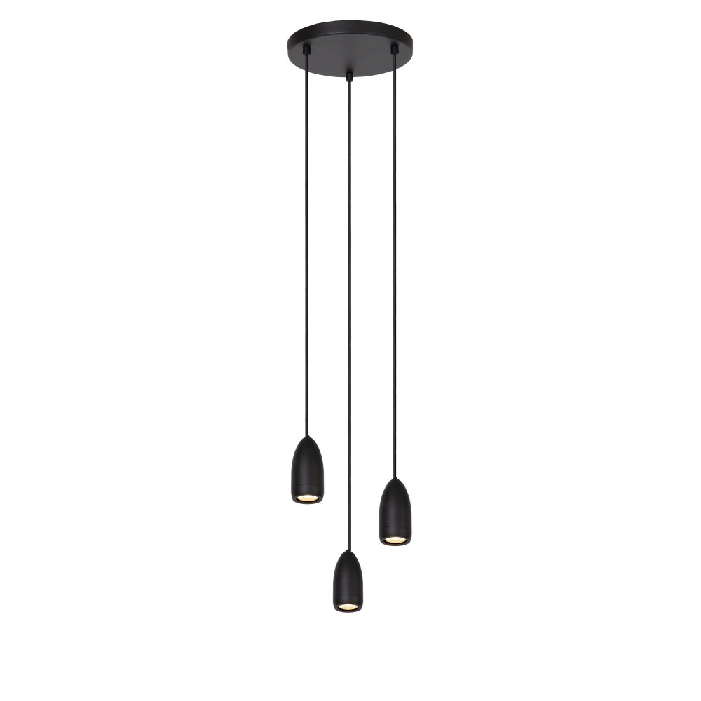 Lucide EVORA Pendelbelysning Svart, 3-ljuskällor main product photo