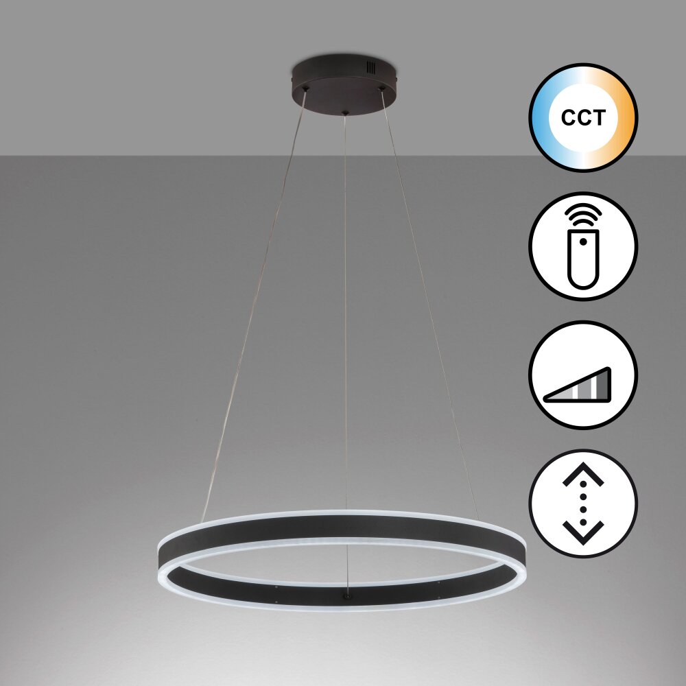 Honsel Lampor Sirko Pendelbelysning LED Svart, 1-ljuskällor, Fjärrkontroll main product photo