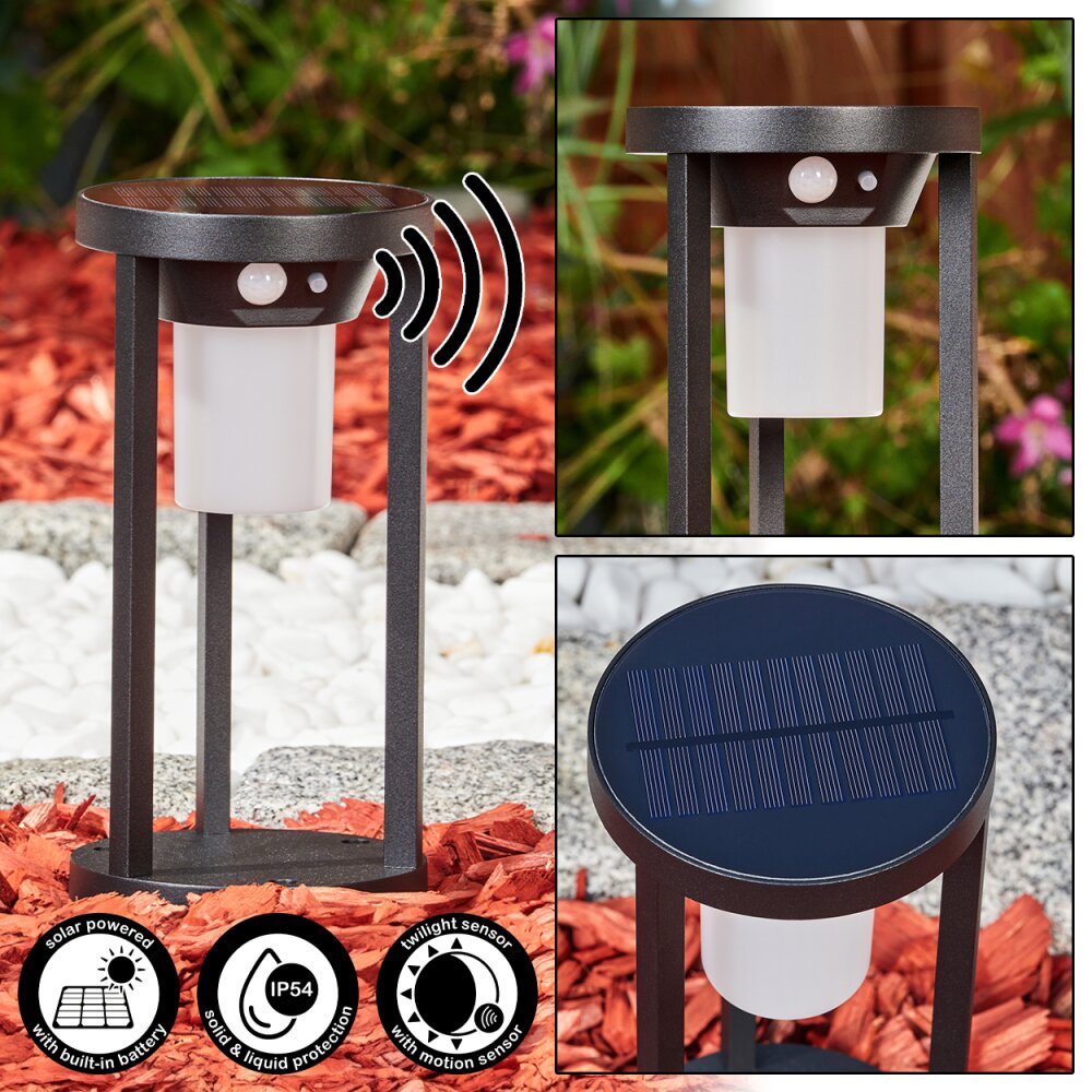 Lokpano Solcellslampa, gångvägslampa LED Svart, 1-ljuskällor, Rörelsedetektor main product photo