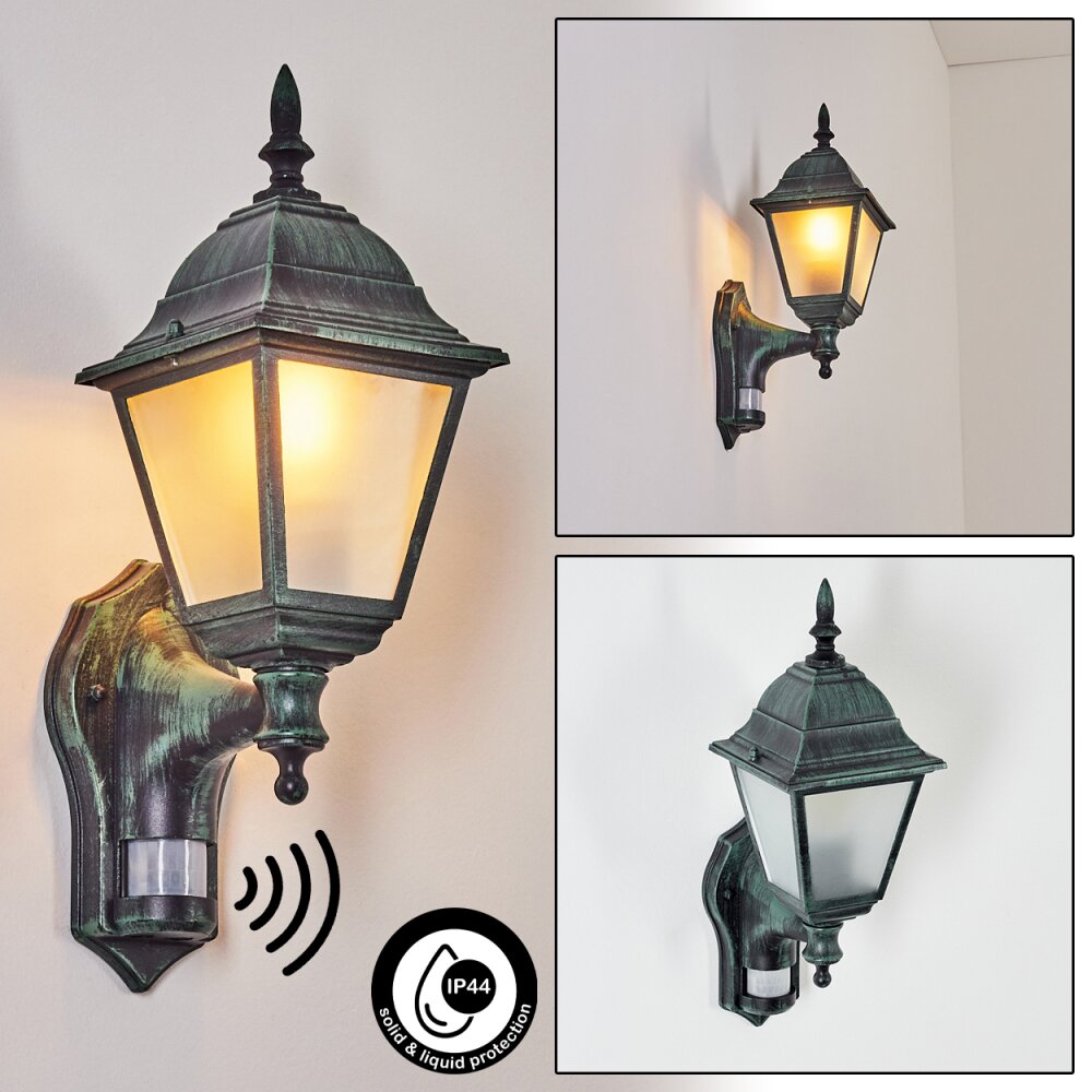 Naofe vägglampa utomhus Grön, Svart, 1-ljuskällor, Rörelsedetektor main product photo