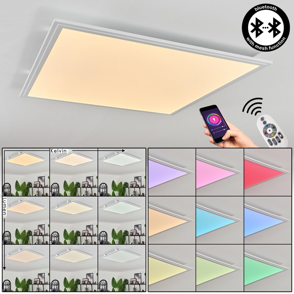 Crum Taklampa, Panel LED Vit, 1-ljuskällor, Fjärrkontroll main product photo