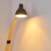 Higashi Golvlampa, Läslampa, Båglampor Trä ljus, Svart, 1-ljuskällor