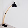 Higashi Golvlampa, Läslampa, Båglampor Trä ljus, Svart, 1-ljuskällor