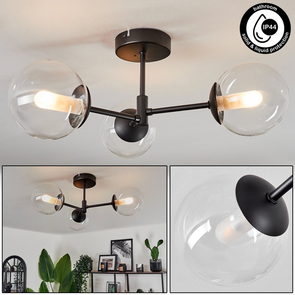 Yucao Taklampa Svart, 3-ljuskällor main product photo