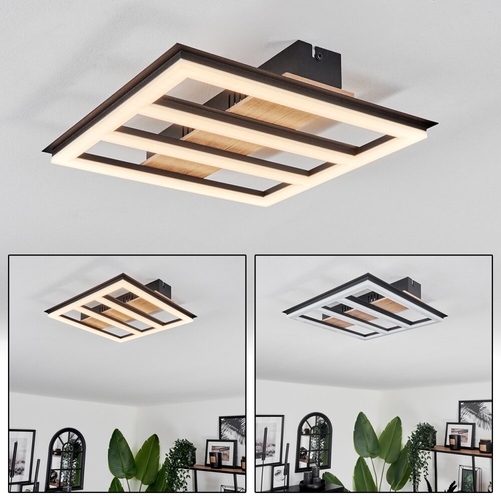 Nganbeto Taklampa LED träoptik, Svart, 1-ljuskällor main product photo