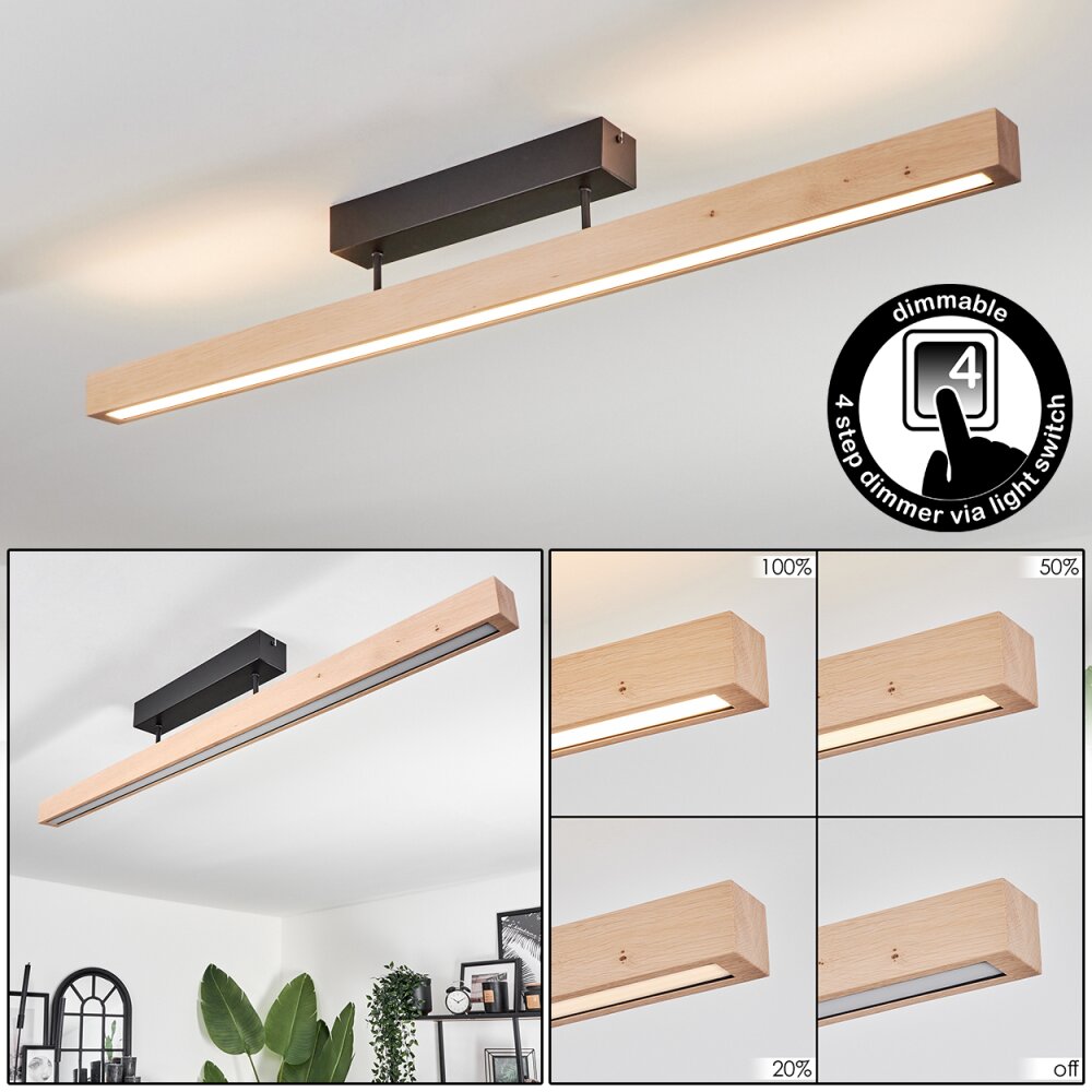 Mansupa Taklampa LED Naturfärger, Svart, 3-ljuskällor main product photo