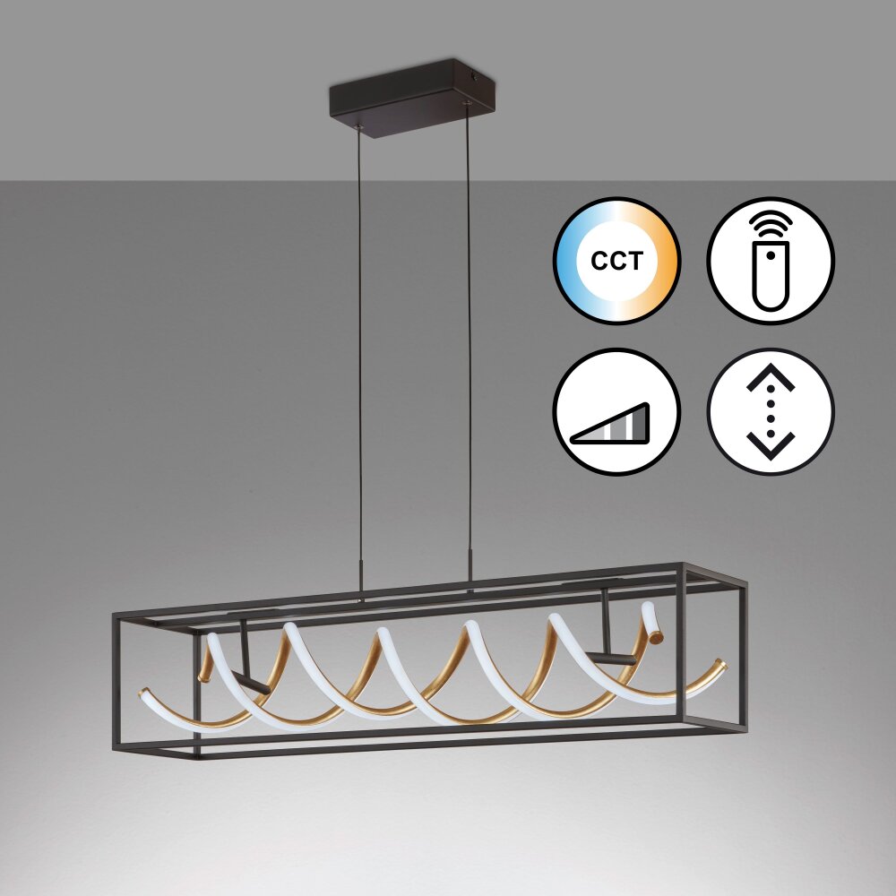 Honsel Lampor Gian Pendelbelysning LED Svart, 1-ljuskällor, Fjärrkontroll main product photo