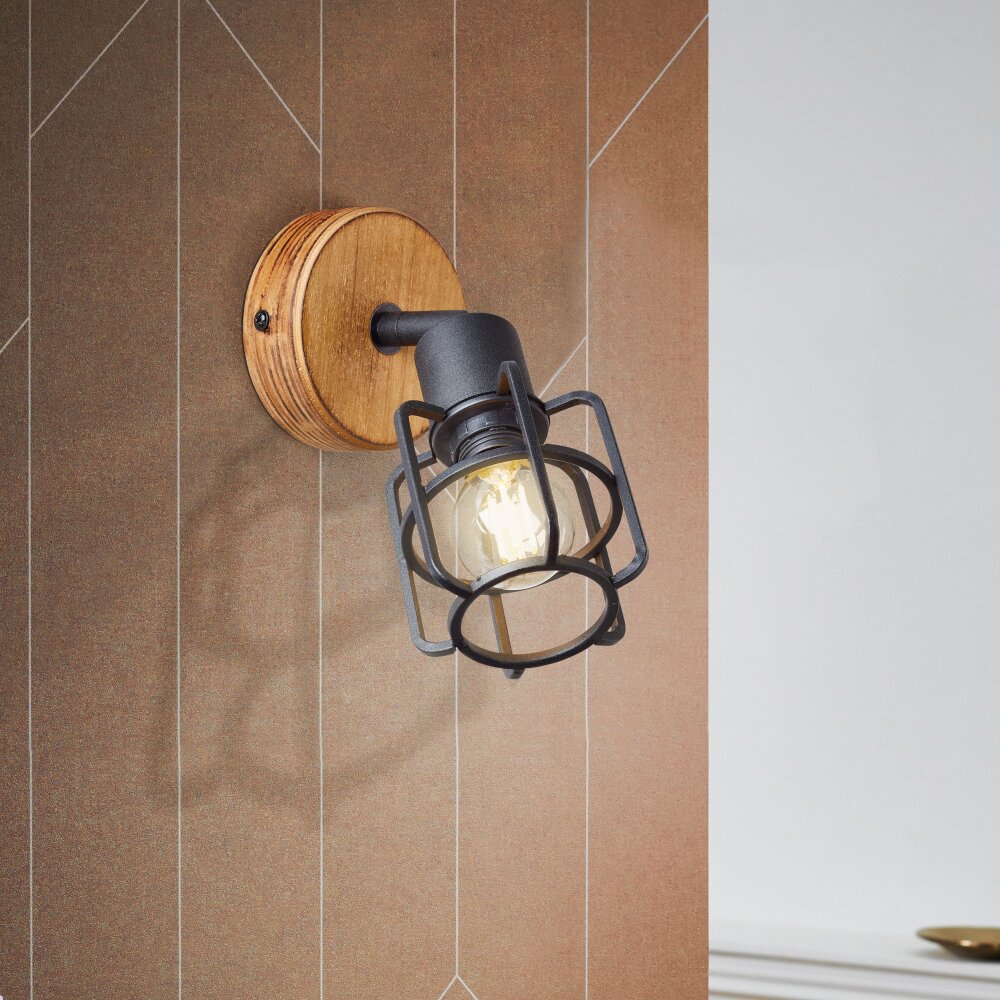 Brilliant Lampor Gwen Vägglampa, Väggspotlight Trä mörkt, 1-ljuskällor main product photo