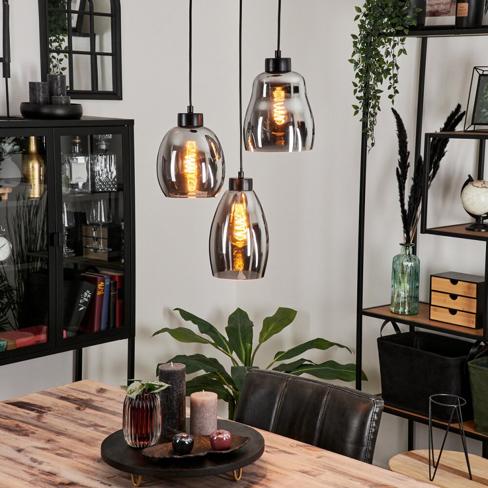 Kenong Pendellampa Rökfärger, Svart, 3-ljuskällor main product photo