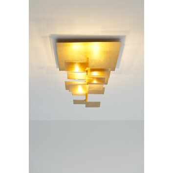 Holländer SCACCHI Taklampa Guld, 9-ljuskällor Holländer SCACCHI Taklampa Guld, 9-ljuskällor