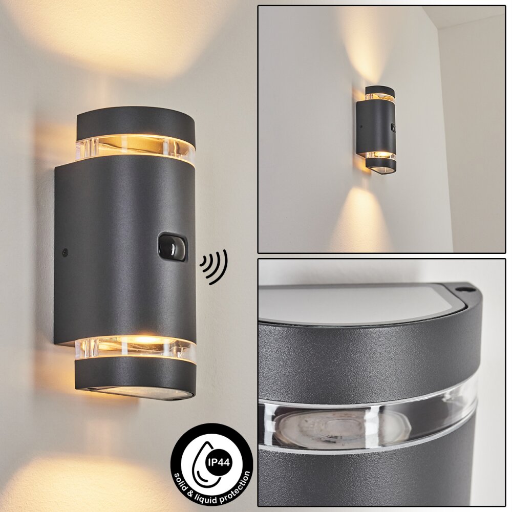 Edevik vägglampa utomhus, Up & Down Lampa Antracit, 2-ljuskällor, Rörelsedetektor main product photo