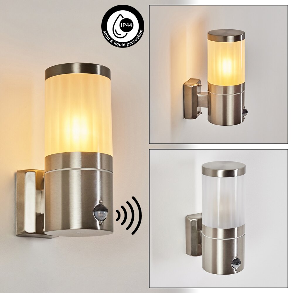 Tolsona vägglampa utomhus, Up & Down Lampa Nickel matt, 1-ljuskällor, Rörelsedetektor main product photo