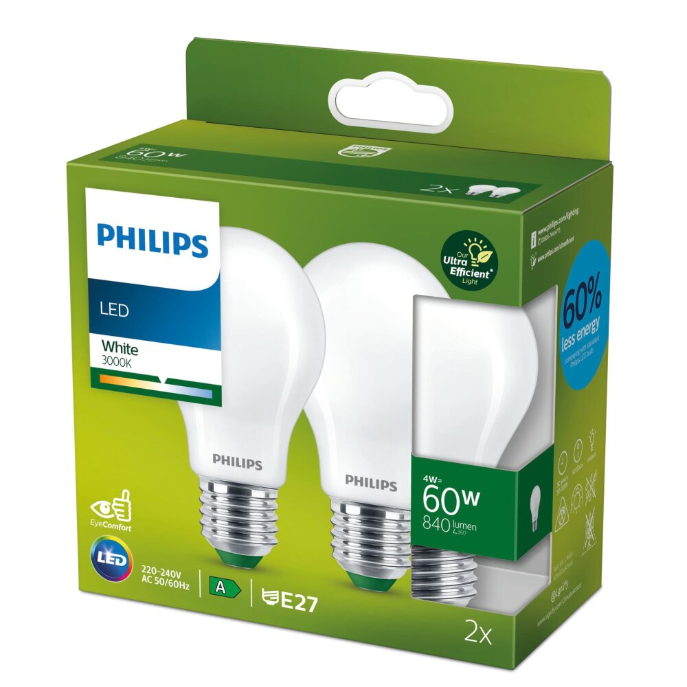Philips Lampor E27 LED 4 Watt varmvit 840 Lumen main product photo