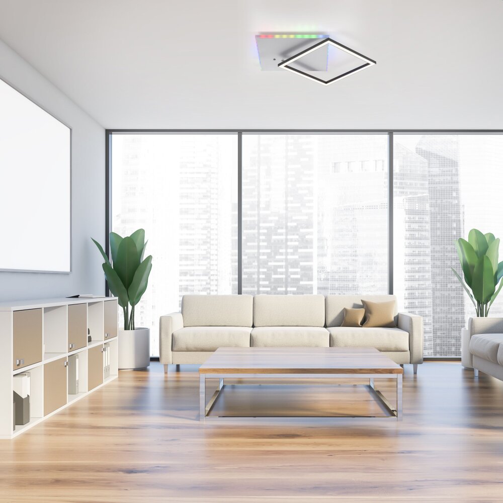 Leuchten Direkt RENDA Taklampa LED Silver, 2-ljuskällor, Fjärrkontroll, Färgväxlare main product photo