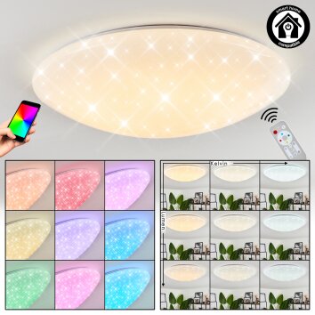 Melres Taklampa LED Vit, 1-ljuskällor, Fjärrkontroll