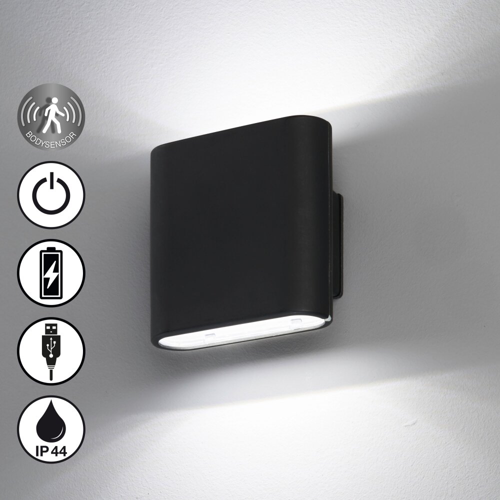 FHL easy Magnetics vägglampa utomhus LED Svart, 2-ljuskällor, Rörelsedetektor main product photo