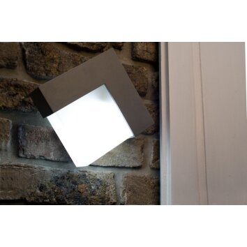 Lutec Lampor GEOMETRY vägglampa utomhus, Vägglampa Silver, 1-ljuskällor