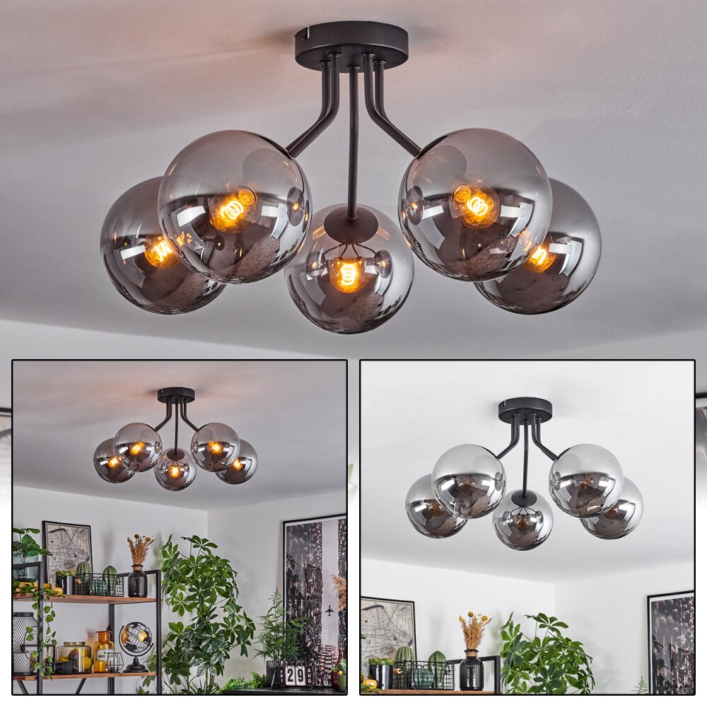 Gastor Taklampa 15 cm Svart, 5-ljuskällor main product photo