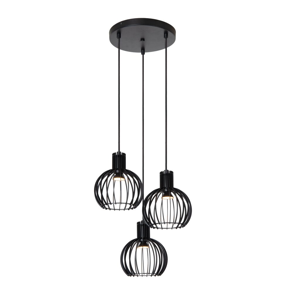 Lucide MIKAELA Pendelbelysning Svart, 3-ljuskällor main product photo