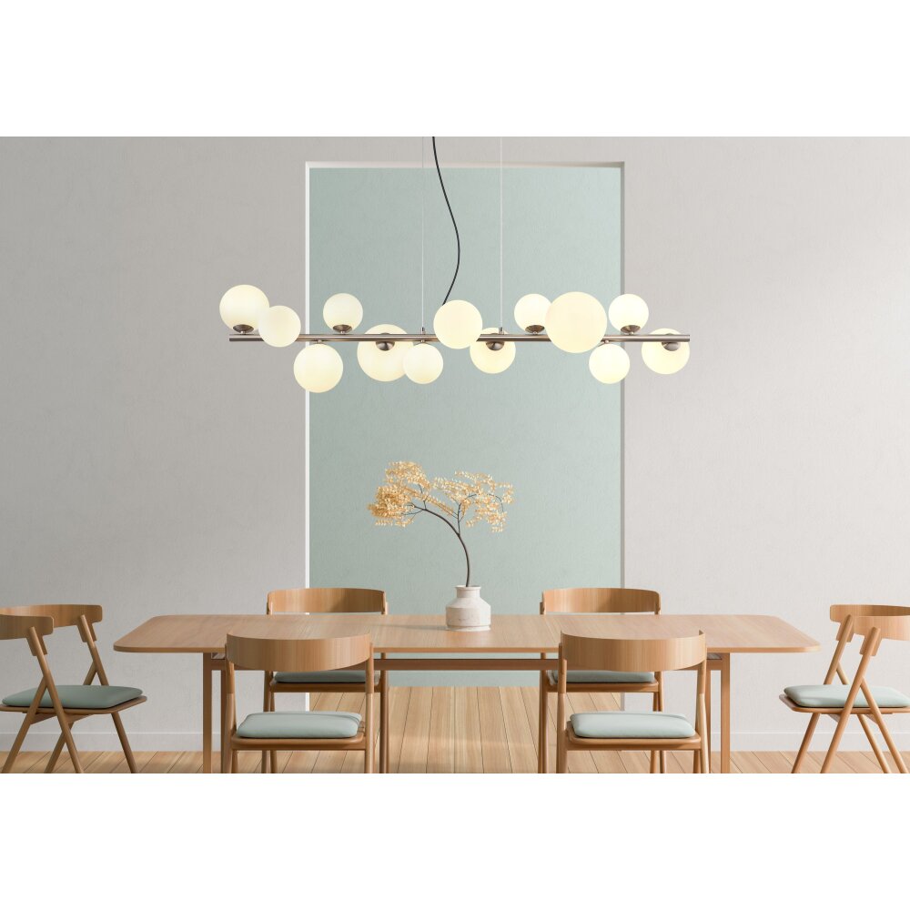 Globo RIHA Pendellampa LED Nickel matt, 13-ljuskällor main product photo
