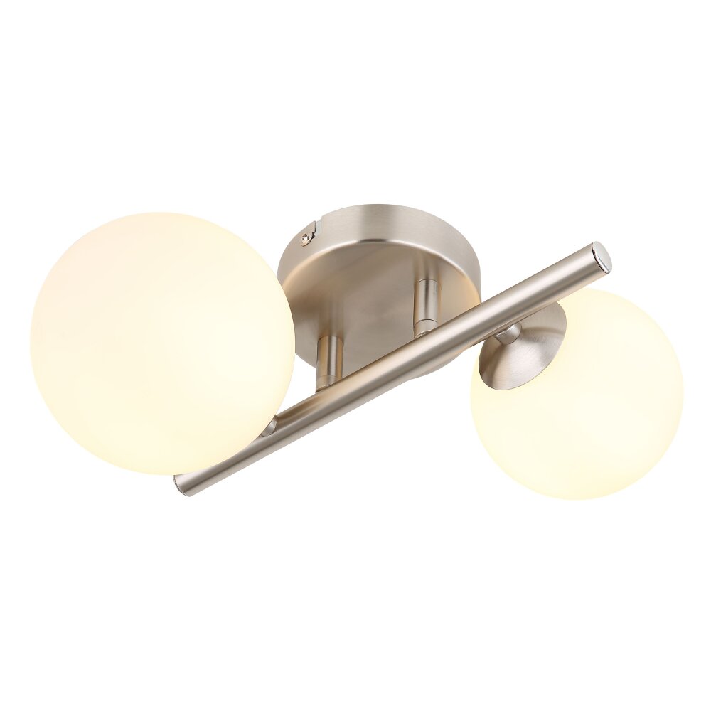 Globo RIHA Vägglampa LED Nickel matt, 2-ljuskällor main product photo