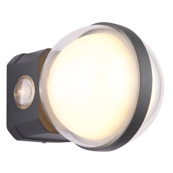Globo ILLI vägglampa utomhus LED Antracit, 1-ljuskällor