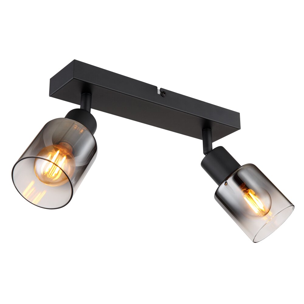 Globo HUBERTUS Taklampa, Takstrålkastare Svart, 2-ljuskällor main product photo