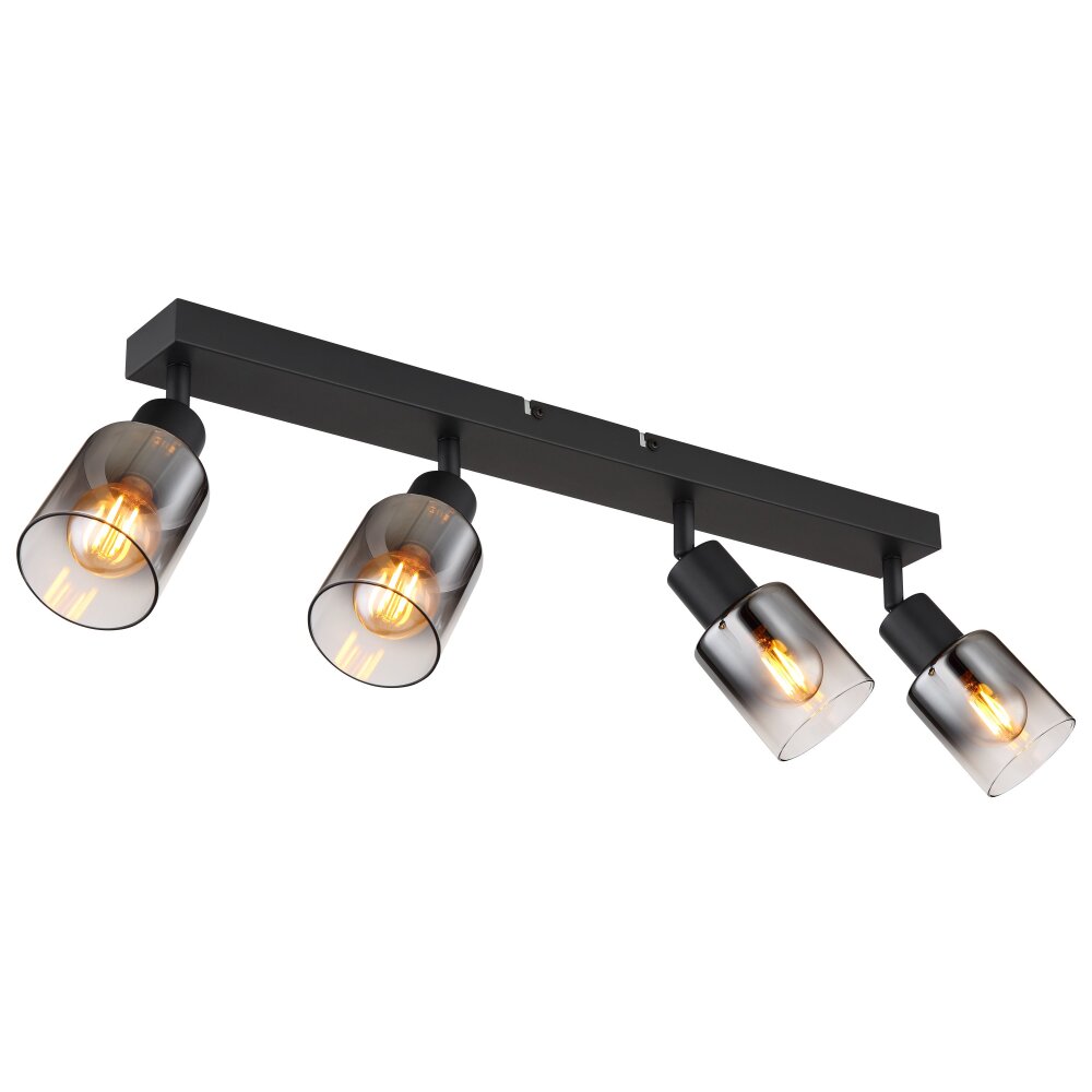 Globo HUBERTUS Taklampa, Takstrålkastare Svart, 4-ljuskällor main product photo