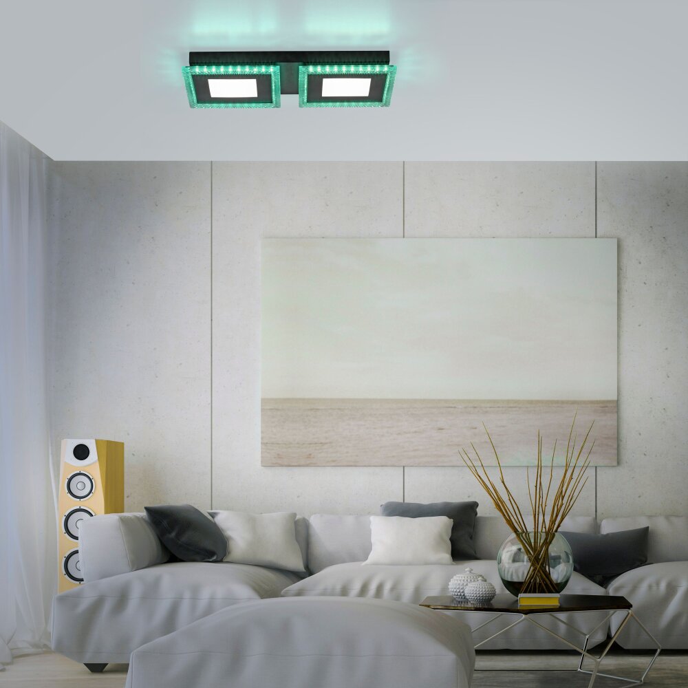 Leuchten Direkt ACRI Taklampa LED Svart, 2-ljuskällor, Fjärrkontroll main product photo