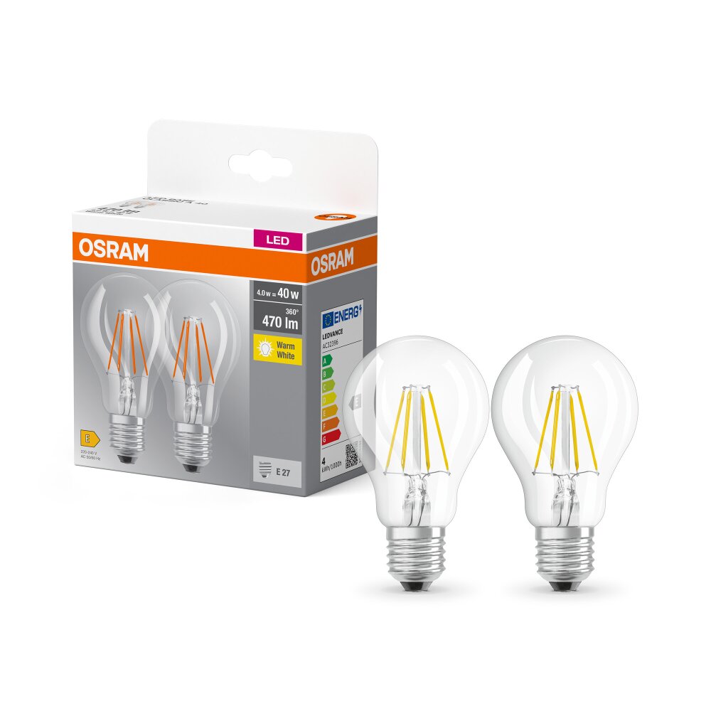 Osram E27 40 Watt varmvit 470 Lumen main product photo