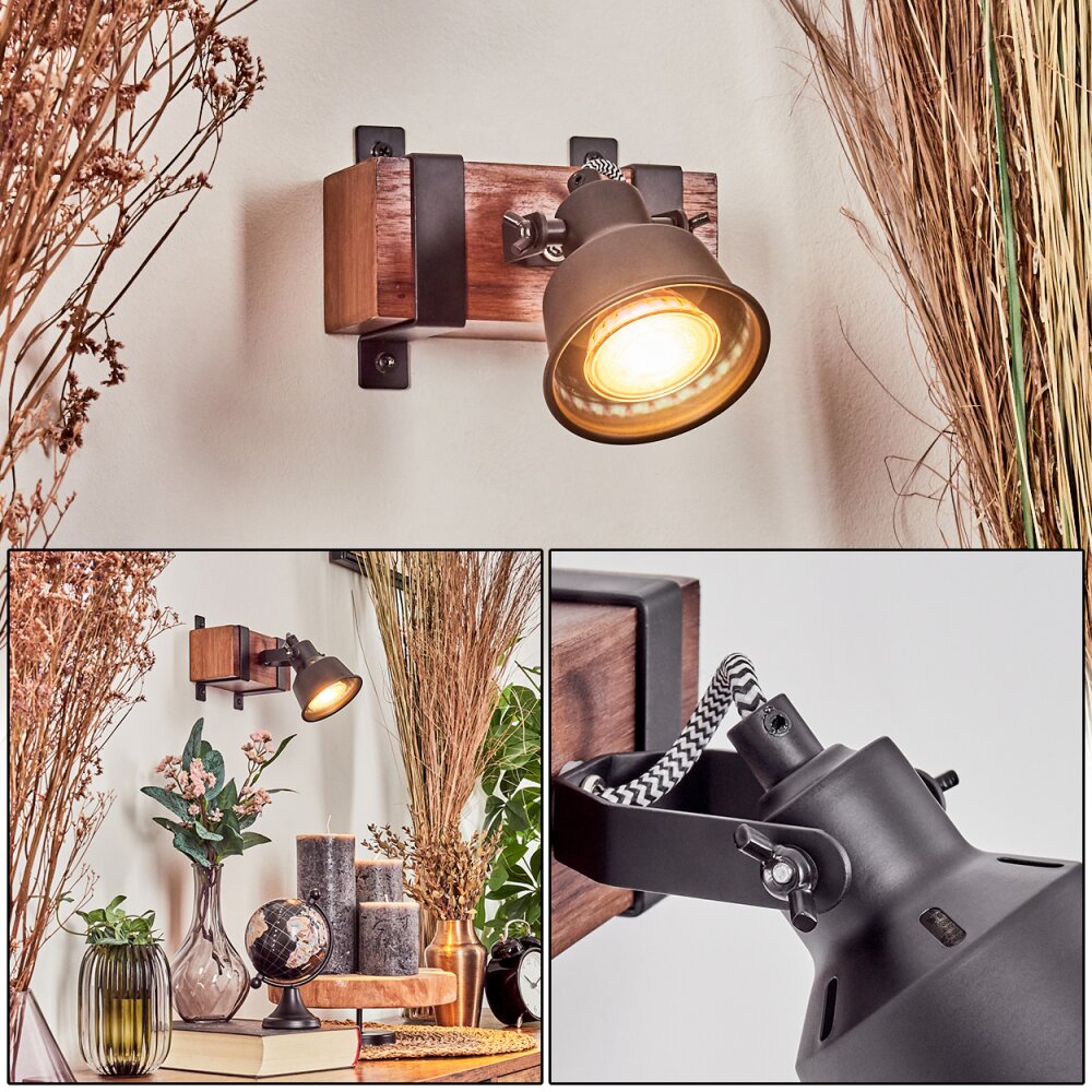 Safari Vägglampa Mörkbrun, Svart, 1-ljuskällor main product photo